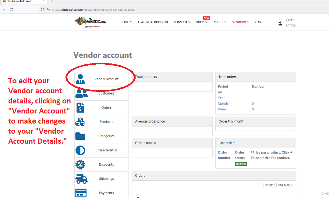 Click Vendor Account